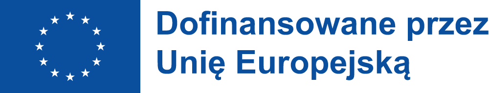 Infografika z flagą Unii Europejskiej oraz napisem: Dofinansowane przez Unię Europejską